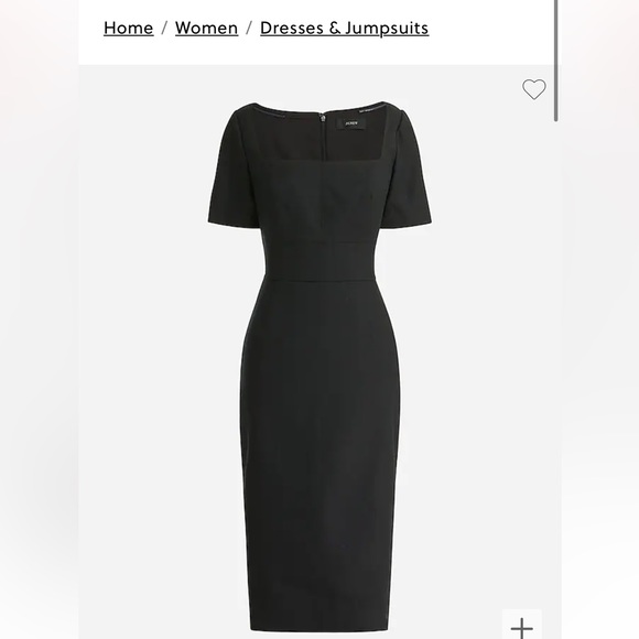 J.Crew square neck sheath dress in stretch linen blend. NWT. Size 00. - Picture 1 of 2
